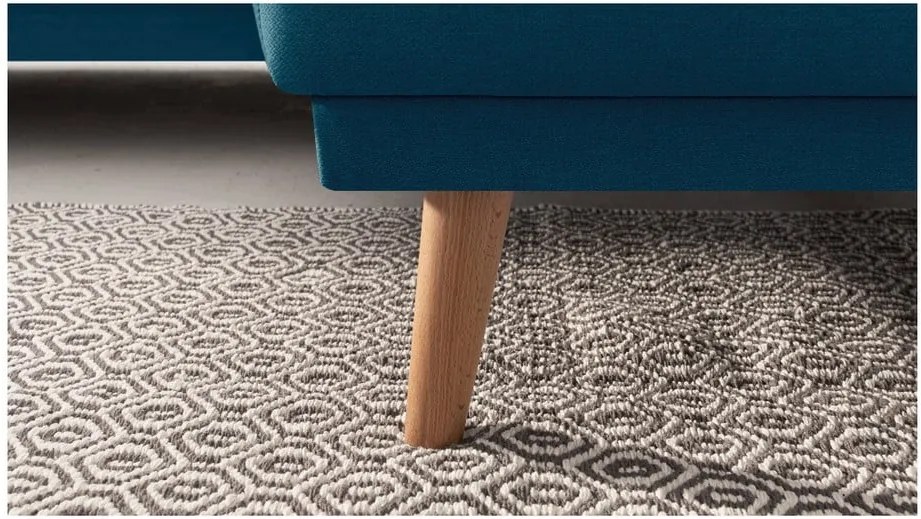 Colțar extensibil cu șezlong pe partea dreaptă Bobochic Paris Mola L, albastru navy