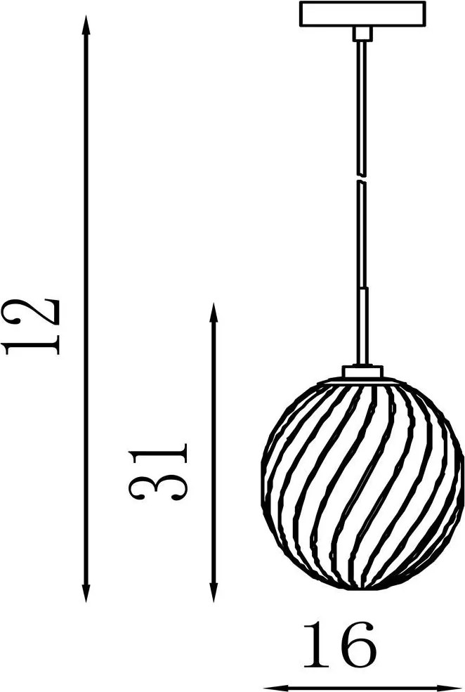 Pendul sticla transparenta Whirl