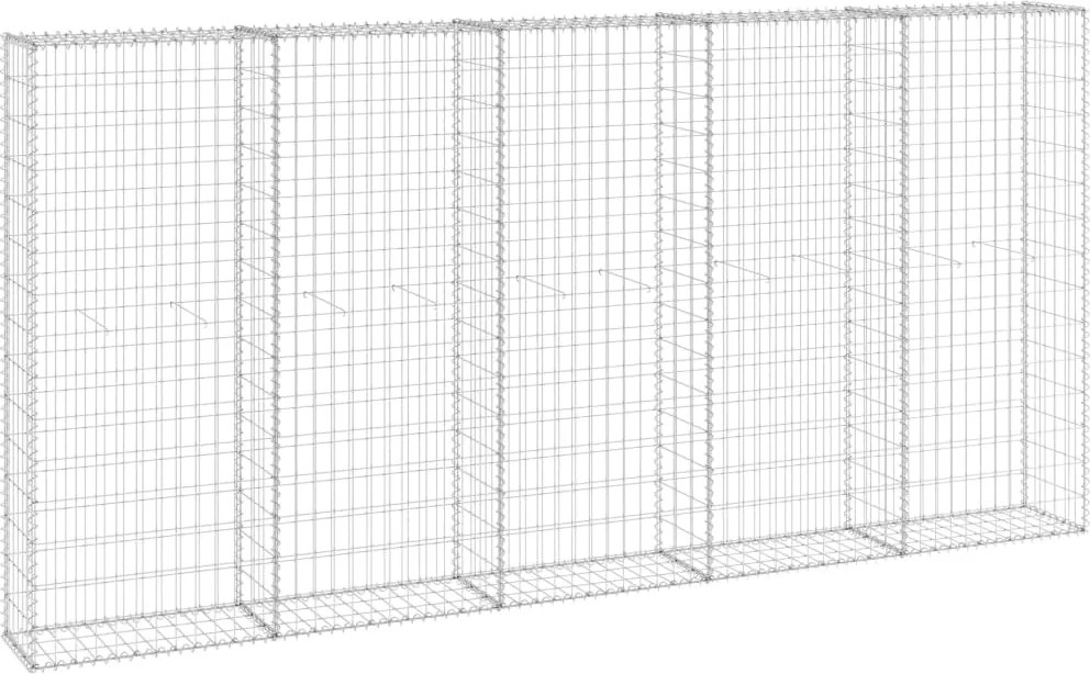 vidaXL Perete gabion cu capace, 300 x 30 x 150 cm, oțel galvanizat