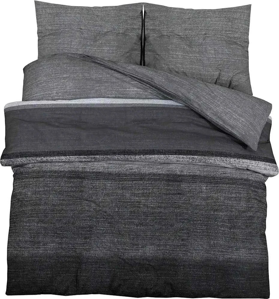 vidaXL Set cu husă de pilotă, gri închis, 240x220 cm, bumbac