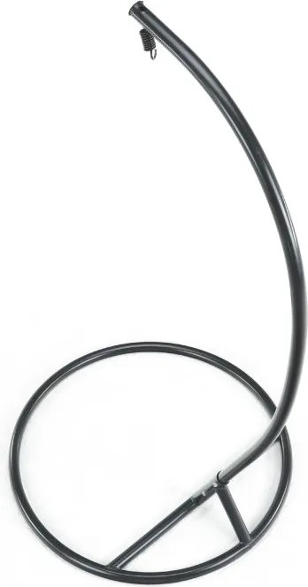 Scaun negru suspendat KOKON cu suport, perna verde-alb