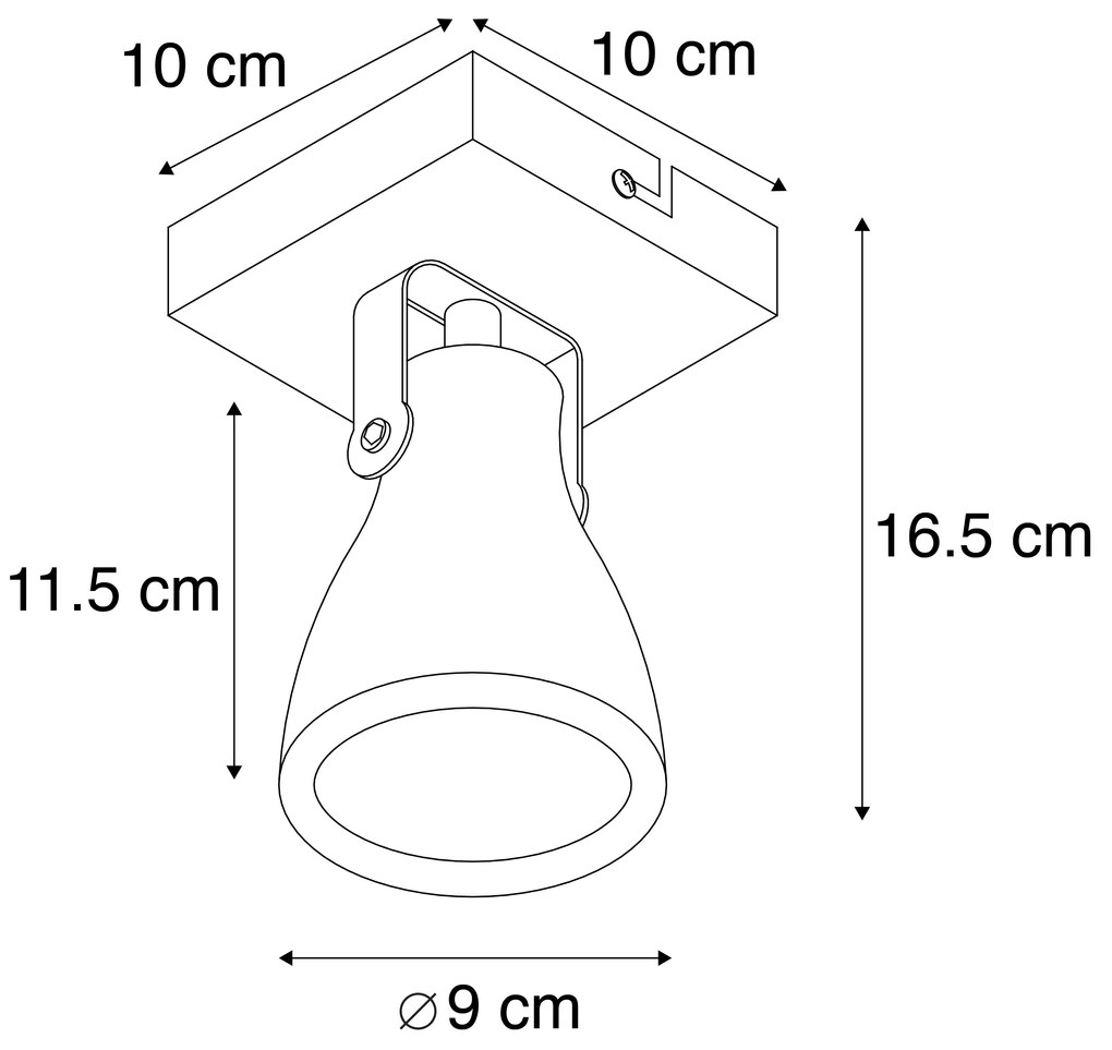 Set de 4 spoturi industriale gri beton cu 1 lumină - Creto