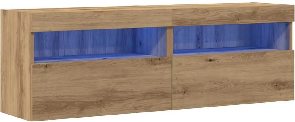 vidaXL Dulap TV de perete 2 pcs stejar artizanal 60 x 30 x 40 cm