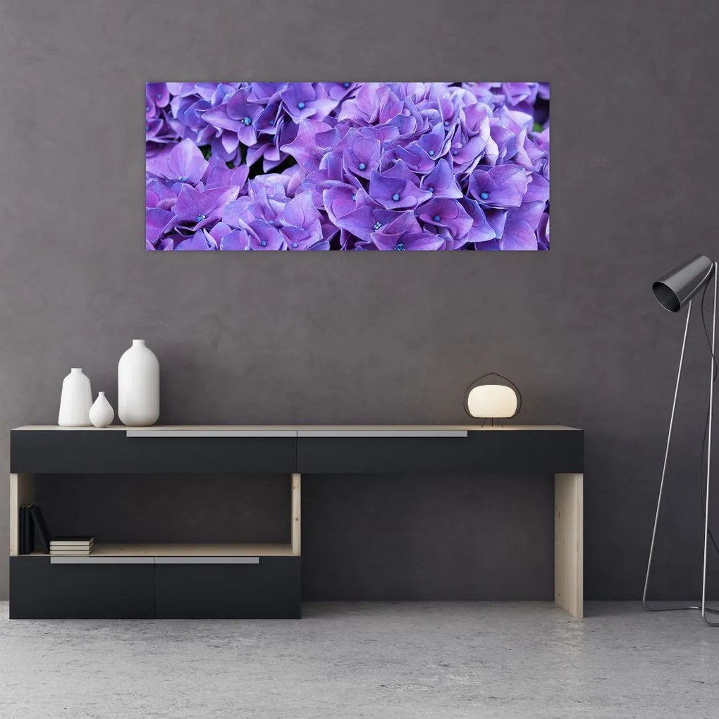 Tablou cu flori violete (120x50 cm)