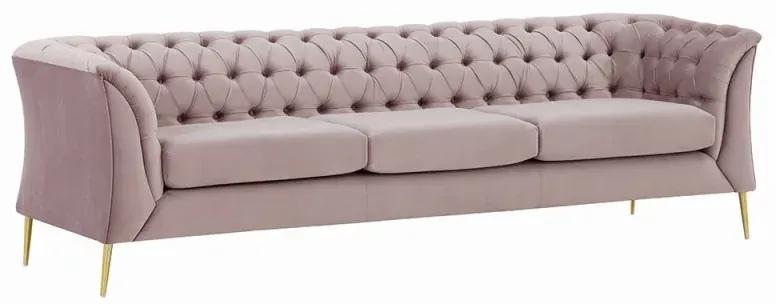 Canapea cu 3-locuri de lux roz invechit NIKOL 3 ML