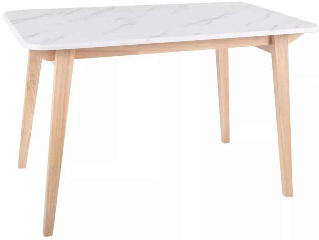 Masa Marcus marmura alba/stejar L120xl75