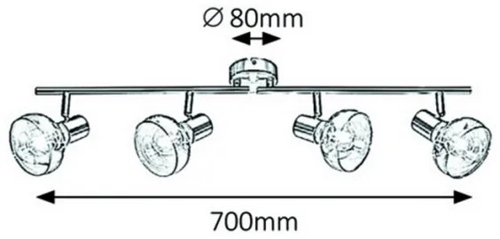 Rabalux 5550 - Lampă spot HOLLY 4xE14/40W/230V auriu