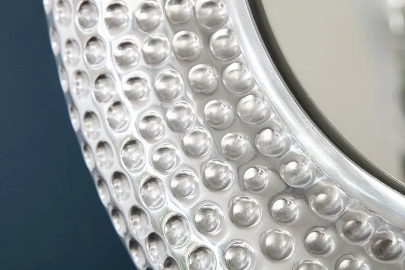 Oglinda de perete decorativa Orient rund 60cm, argintiu