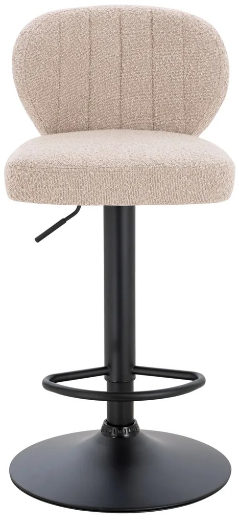 HR193W Scaun Latte Boucle cu Bază Neagră