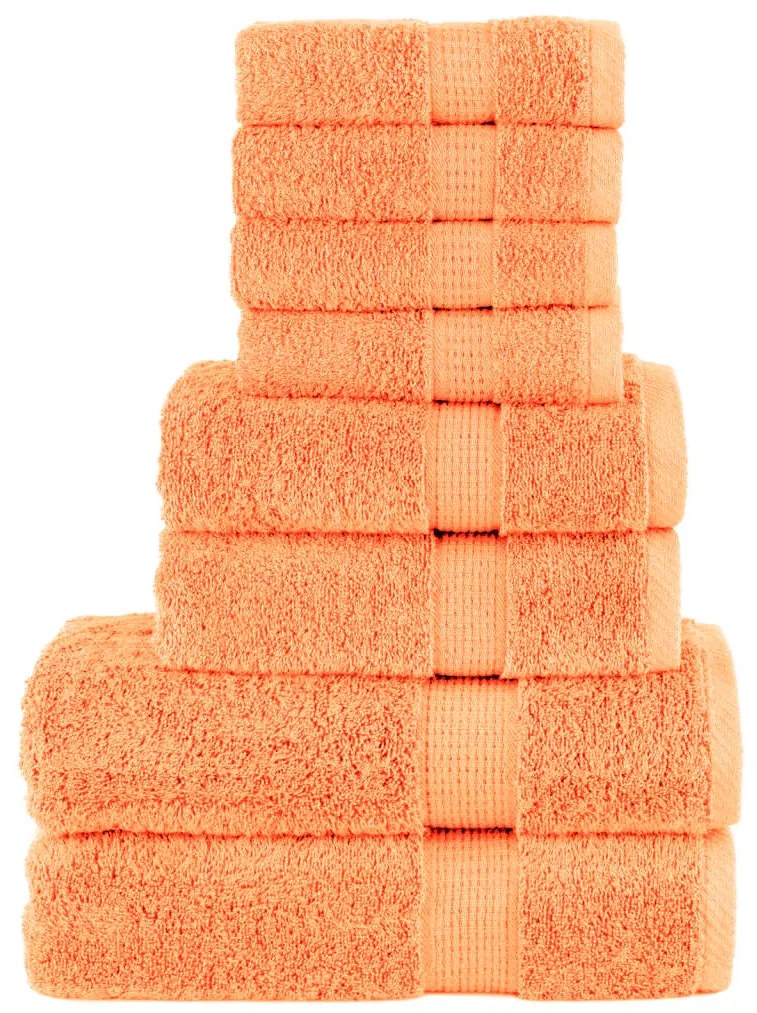 vidaXL Set de prosoape premium SOLUND, 8 piese, portocaliu, 600 g/m²