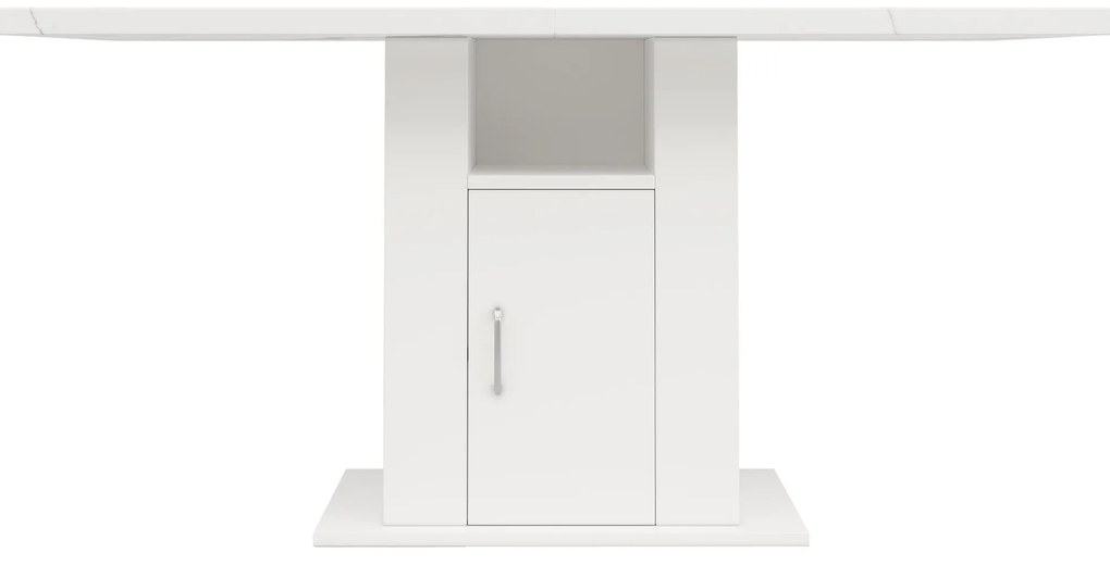 Masă de dining cu spațiu de depozitare, Alb | Aosom Romania