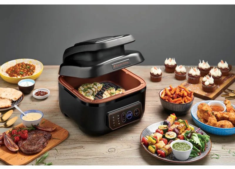 Friteuza cu aer cald Russell Hobbs SatisFry 26520-56, 1750 W, 5,5 L, 7 functii de gatit, Negru