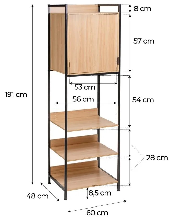 Șifonier în culoare naturală deschis 60x190x48 cm Armarios – Casa Selección