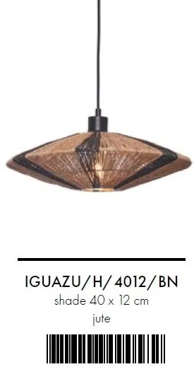 Lustra/Pendul eco din iuta Iguazu S disc 40cm, bl/nat