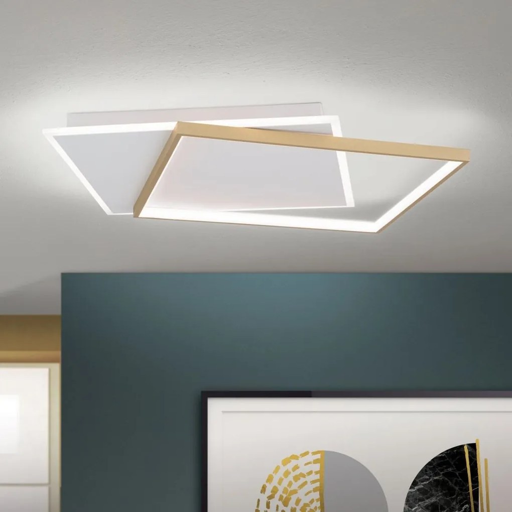 Plafoniera LED design slim EMANUEL auriu/alb