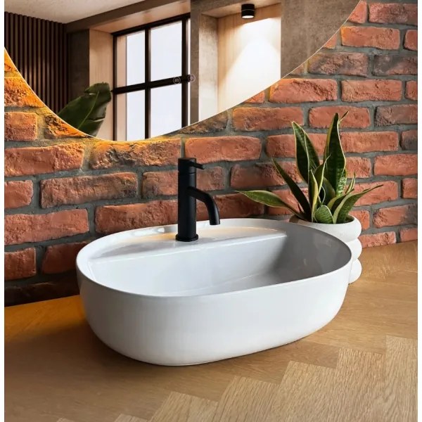 Lavoar AURA pentru blat 38,5x50,5 cm ceramică/alb lucios - REA-U4620