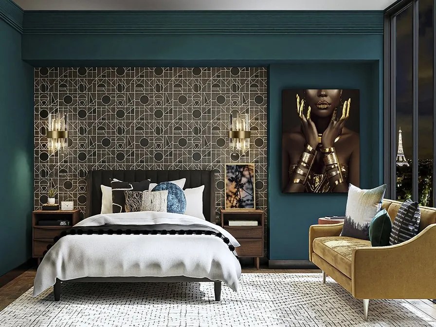 Tablou de perete decorativ Sombra y oro, 80x120cm