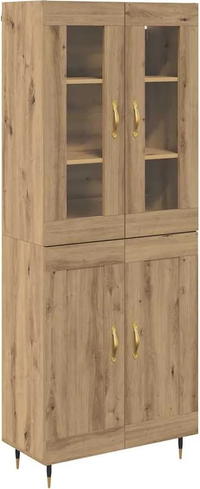 vidaXL Bufet 2 pcs Stejar Artizanal Lemn compozit