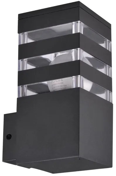 Aplica de perete exterior TEKSAS 1xE27/12W/230V IP44 antracit