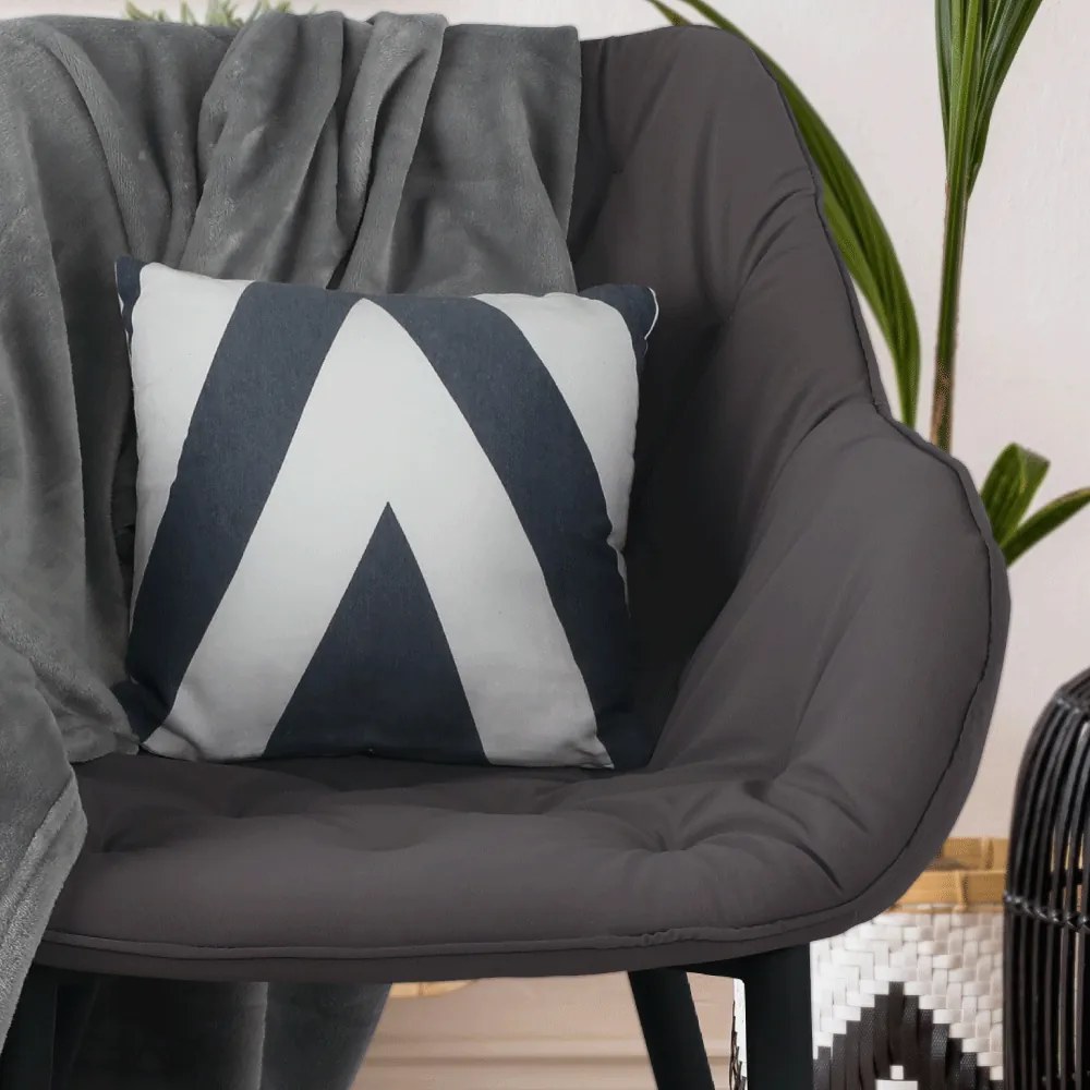 Fotoliu de design, material textil gri, FEDRIS
