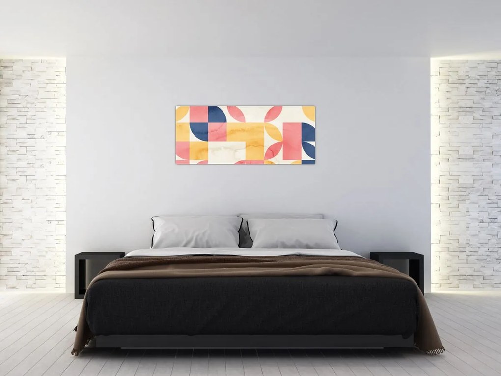 Tablou - Abstracție cu modele retro (120x50 cm)