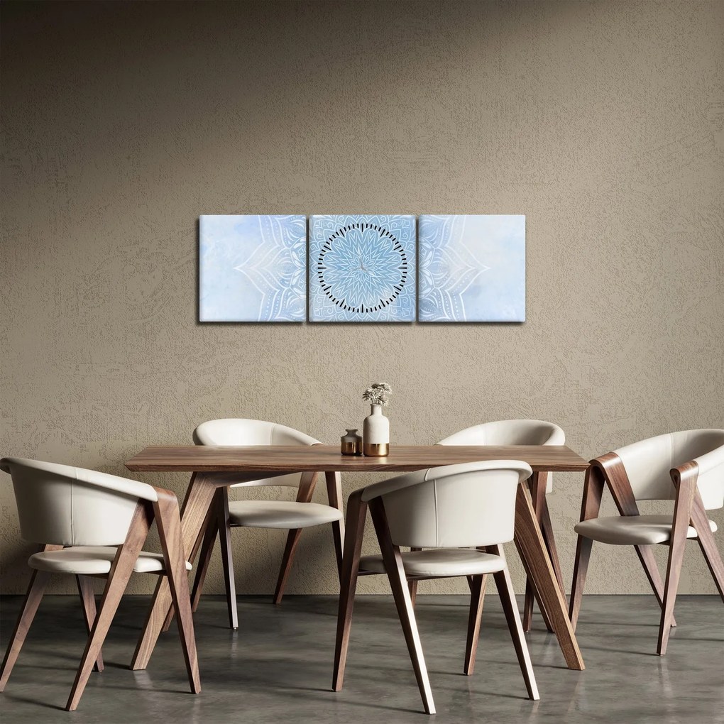 Tablou - mandala de iană (cu ceas) (90x30 cm)