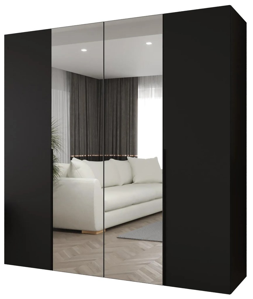 Dulap de haine 200 cm Alice 2 (Negru + Negru). 1126173