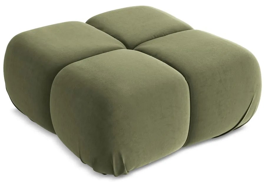 Taburet modular verde deschis cu tapițerie din catifea Lokua – Makamii