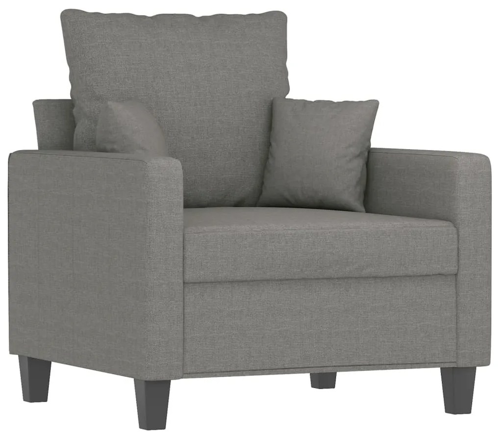 348816 vidaXL Fotoliu canapea, gri închis, 60 cm, material textil