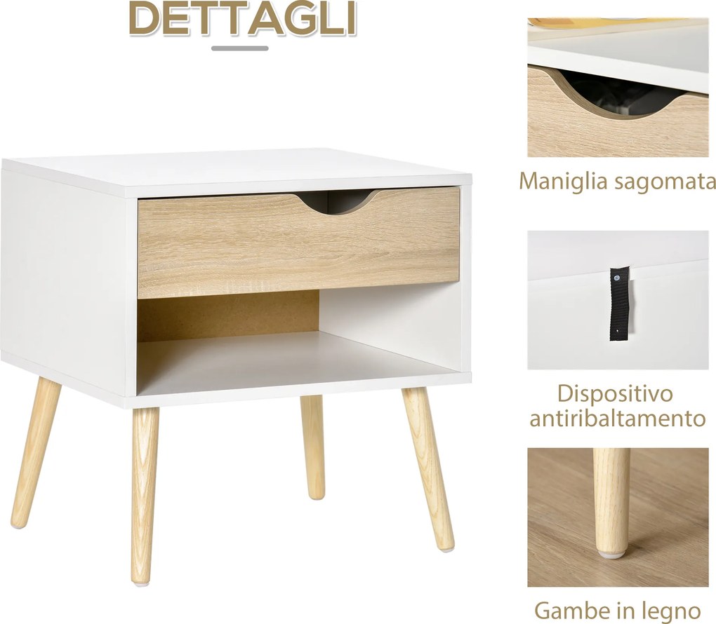 HOMCOM Noptiere Moderne cu Sertar și Raft, Design Modern și Funcțional, Ideal pentru Cameră de Dormit, Albastru | Aosom Romania