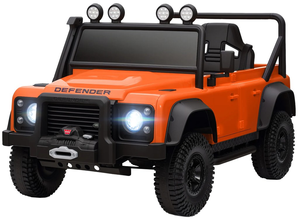 AIYAPLAY Vehicul electric pentru copii, 12V cu baterie, telecomandă, funcție muzicală, semnal acustic, LED-uri, Portocaliu | Aosom Romania
