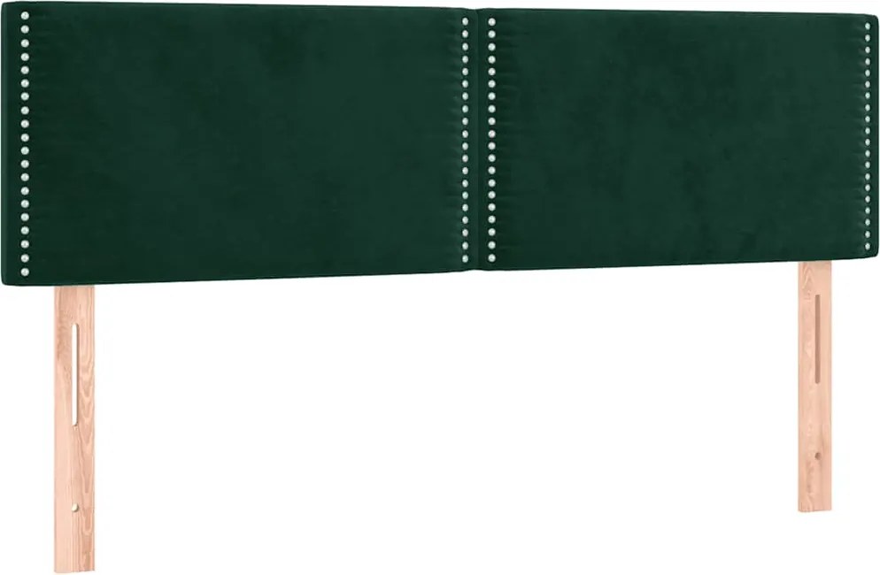 vidaXL Tăblii de pat, verde închis, 144x5x78/88 cm, catifea