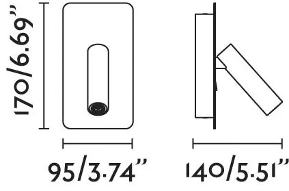 Aplica cu reader LED minimalista SUAU bronz 62104
