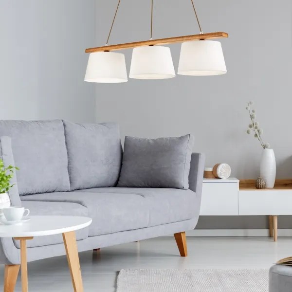 Lustră pe cablu AIDA 3xE27/60W/230V stejar