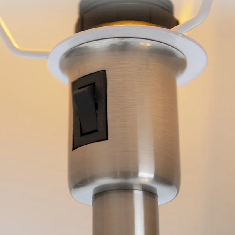 Lampă de podea clasică din oțel cu abajur gri și lampă de citit - Retro