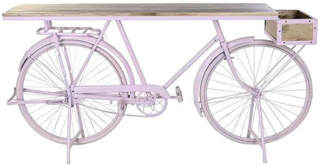 Consola, roz, din lemn de mango si metal, Velocia