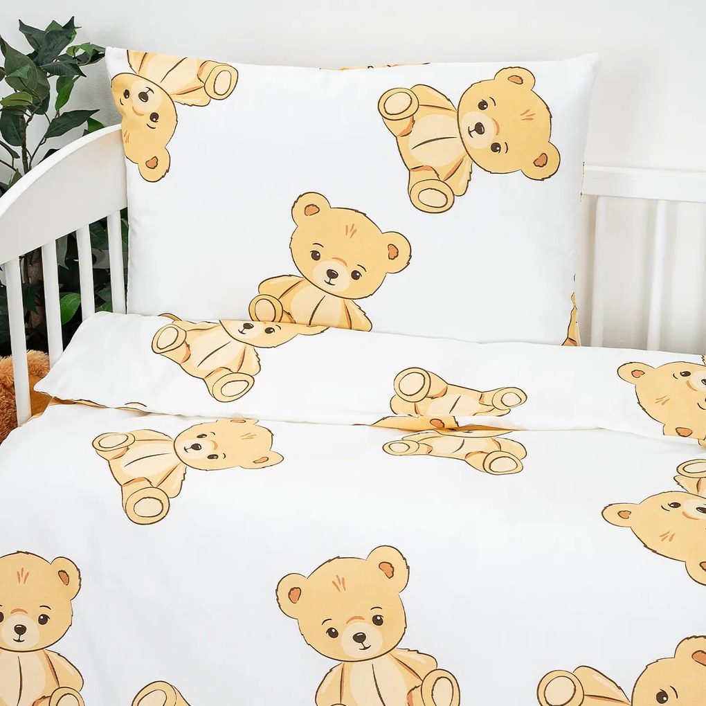 Lenjerie de bumbac pentru pătuț 4Home Teddies, 100x 135 cm, 40 x 60 cm, 100 x 135 cm, 40 x 60 cm