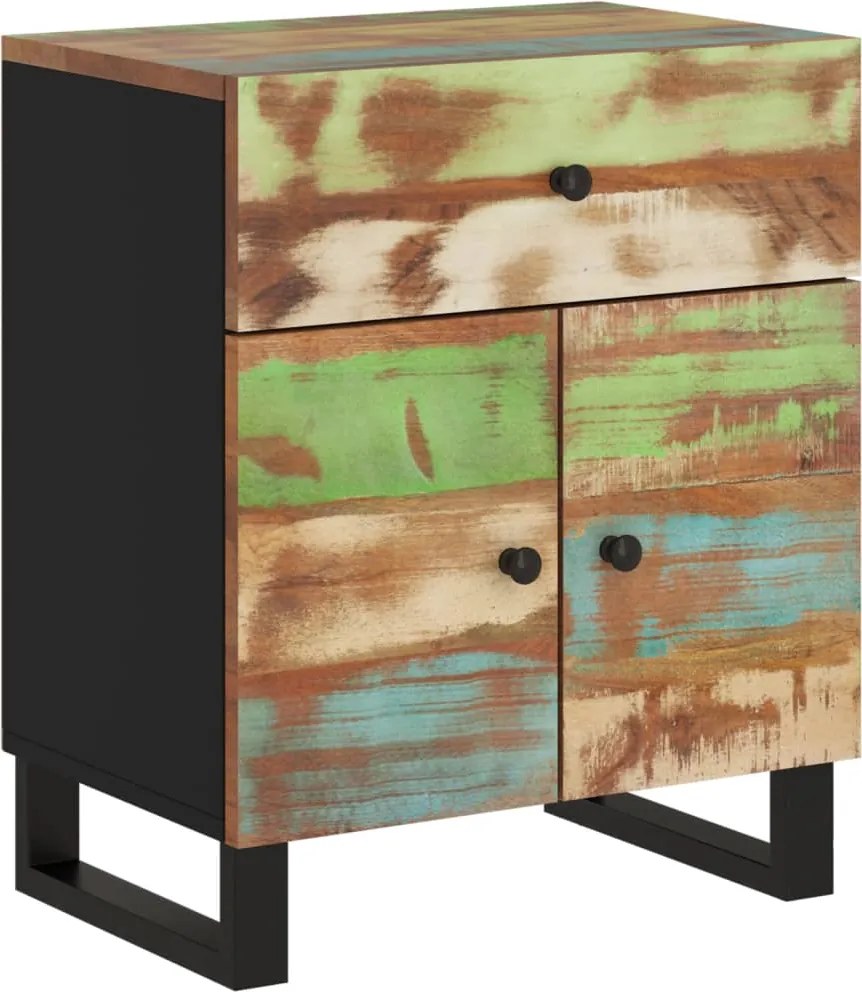 vidaXL Noptieră, 50x33x60 cm, lemn masiv reciclat și lemn prelucrat