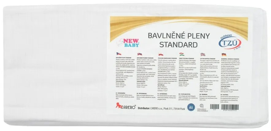 New Baby Scutece din bumbac Standard, 80 x 80 cm, set 10 buc.