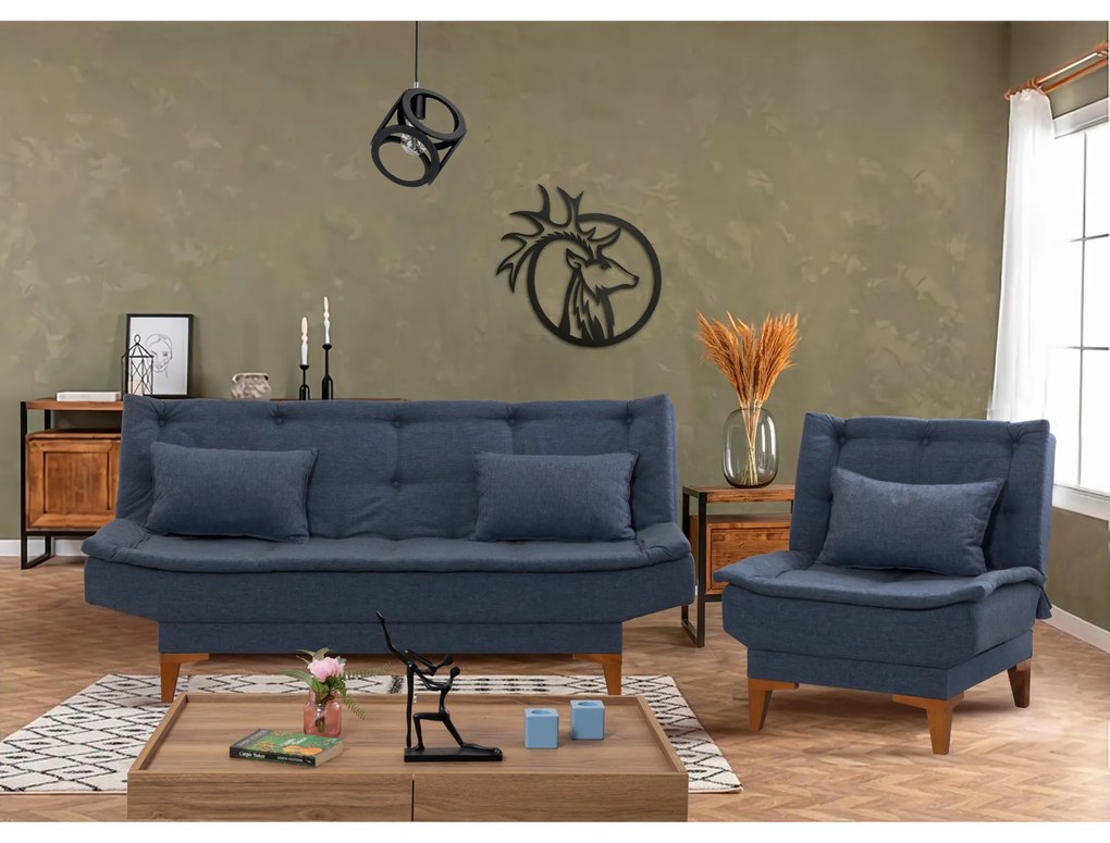 Set canapea fotoliu Syrma Tkm (albastru închis). 1087986