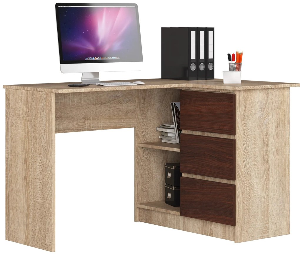 Masă PC de colț Bodhi (Stejar sonoma + wenge) (D). 1069603