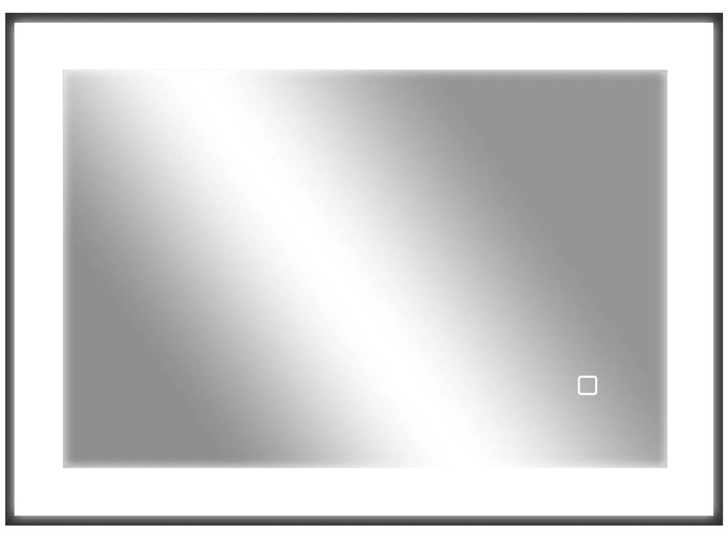 HOMCOM Oglinda LED pentru Baie cu 3 Temperaturi și Lumină cu Intensitate Reglabilă, 70x3x50 cm, Negru | Aosom Romania