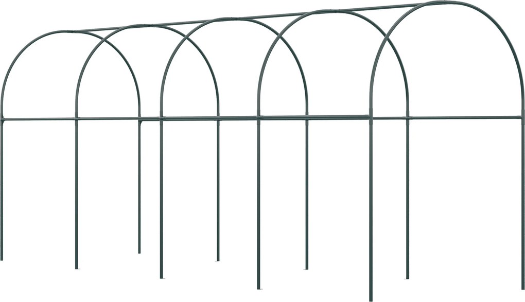 Outsunny Seră de grădină seră pentru roșii 4 x 1,20 x 1,70 m 5 arcade din oțel, pânză din PE | Aosom Romania