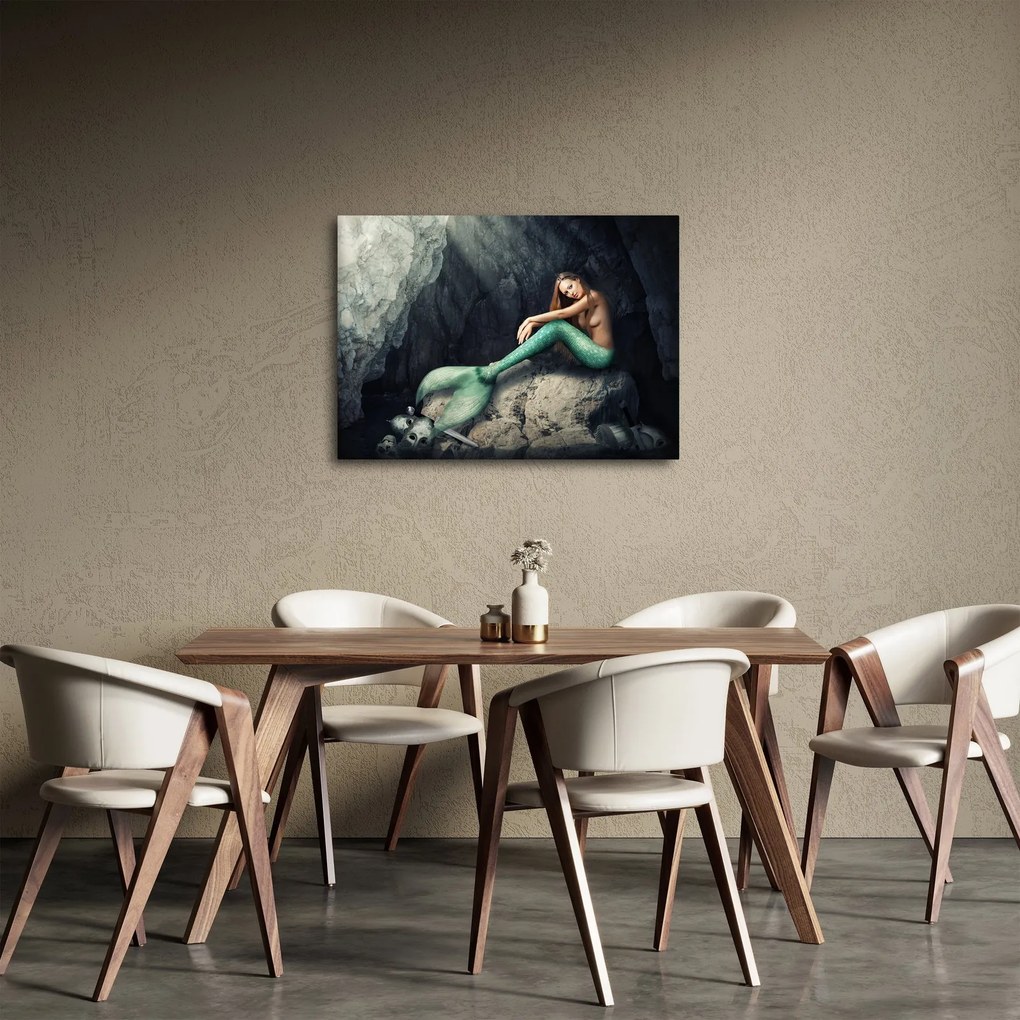 Tablou - Sirena pe stâncă (70x50 cm)