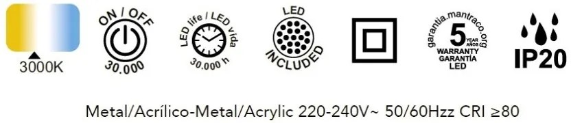 Aplica LED de perete/tavan DAKLA 12W neagra