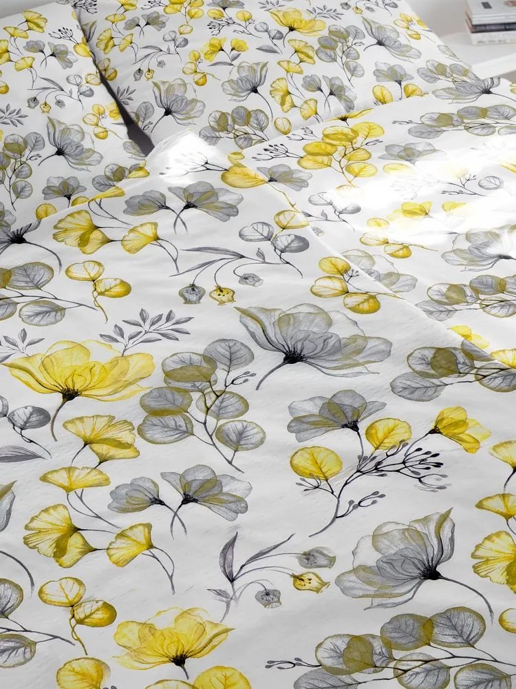 Lenjerie de pat crep cu frunze