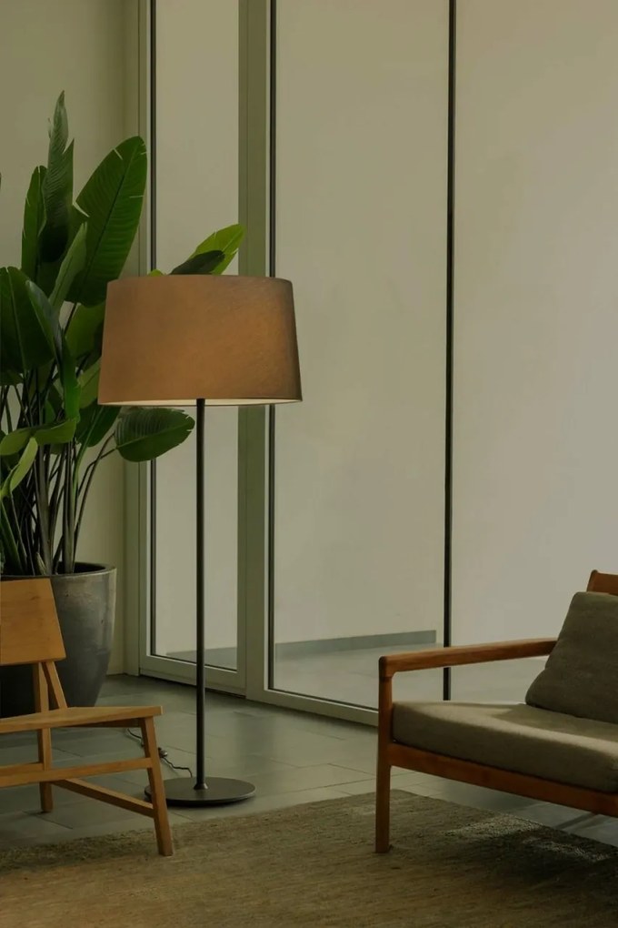 Lampa de podea abajur textil 64cm WINDSOR negru, gri