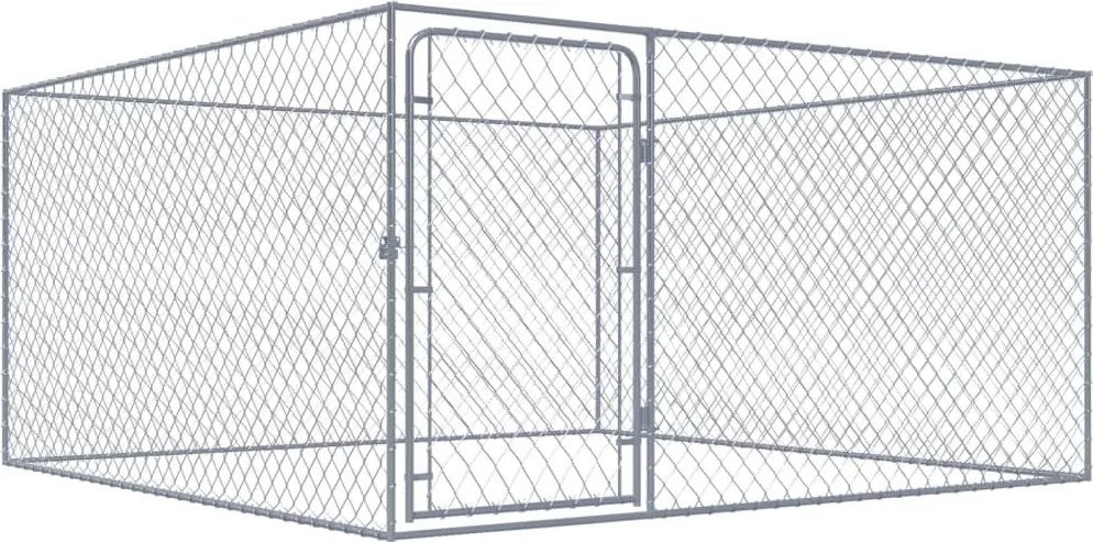 vidaXL Padoc pentru câini de exterior, 2 x 2 x 1 m, oțel galvanizat