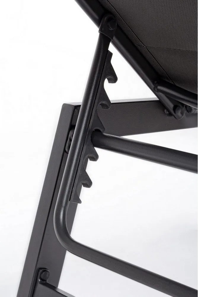 Șezlong de grădină gri antracit din metal Hilde – Bizzotto