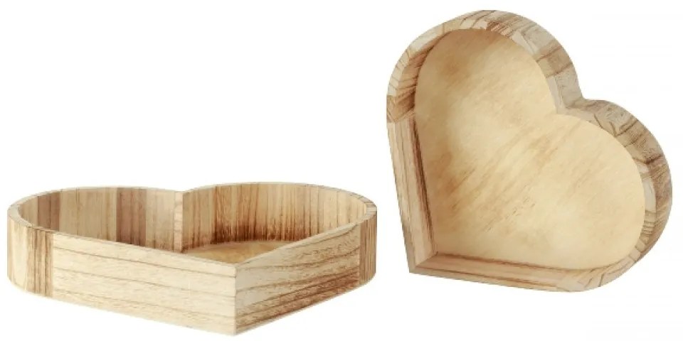 Set 2 tavi din lemn HEART TRAY